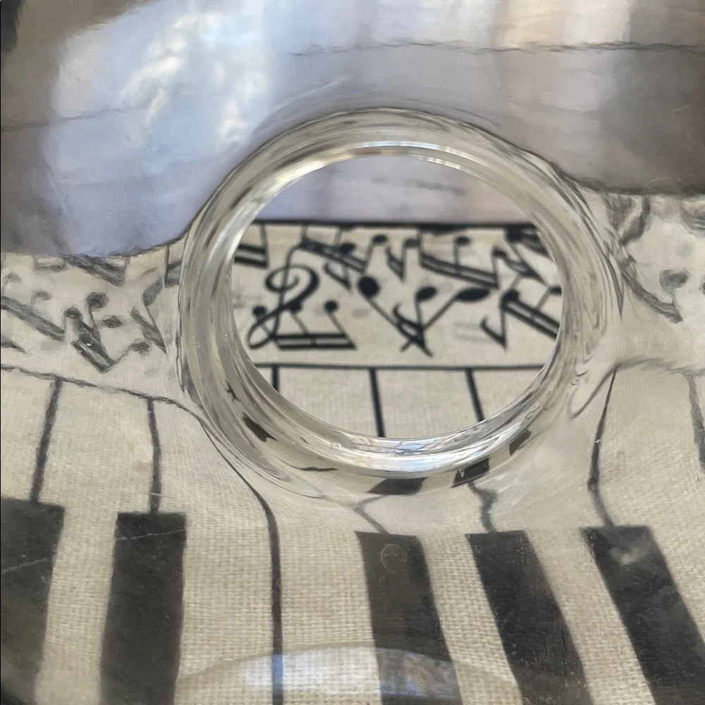 Crate&Barrel Clear Muurla or Slanted Clear Glass Donut Medium Vase